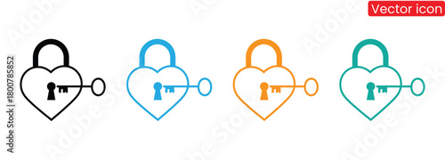 Unlock your heart's desire with love and secure feelings,Unlock Love solid icon set. Includes Dating, Heart, Lock, Privacy, Unlock, and More. Solid icons vector collection.