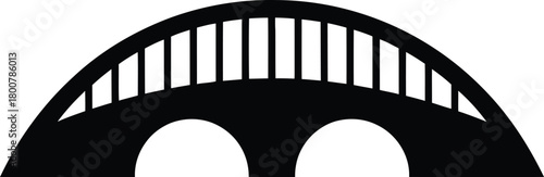 Classic arched bridge infrastructure silhouette design