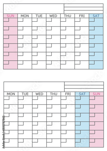 ミニマルなバレットジャーナルにも使える月間ログテンプレート枠（日付無）