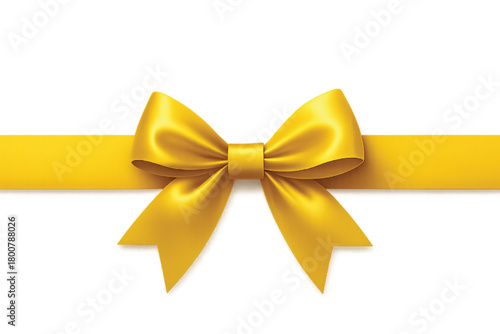 Decorative yellow Color Ribbon Bow Transparent Background 