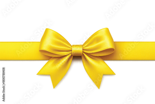 Decorative yellow Color Ribbon Bow Transparent Background 