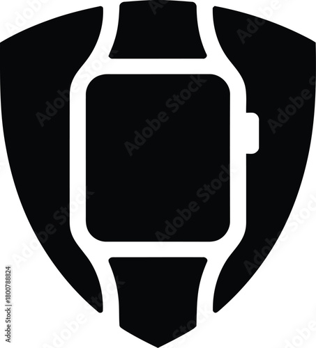 Man holding a watch in a protective gesture silhouette