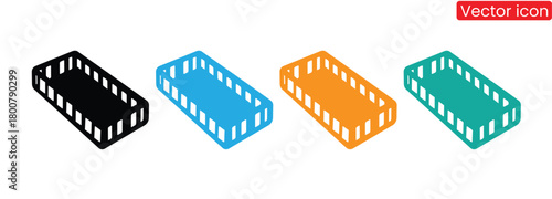 Colorful baby cribs for nursery design projects and baby themes,Baby cot silhouette isolated on white background. Baby cot icon vector illustration design.