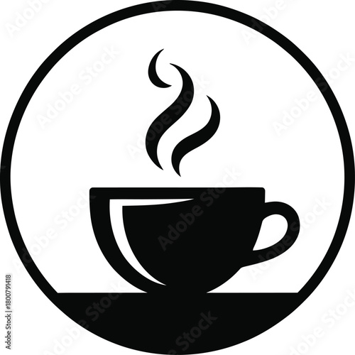 Enjoying a warm cup of coffee or tea in a minimalist silhouette