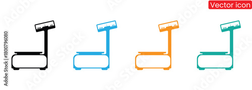 Vibrant medical scales ready for patient weight management,Scale Icons Balance Symbols Black and White Color Vector Design,