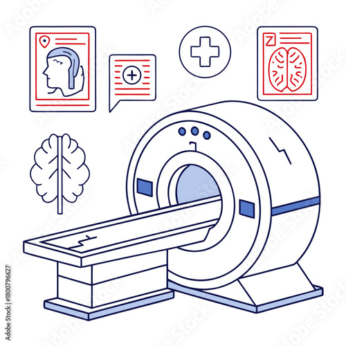 Magnetic resonance imaging scanner isolated on