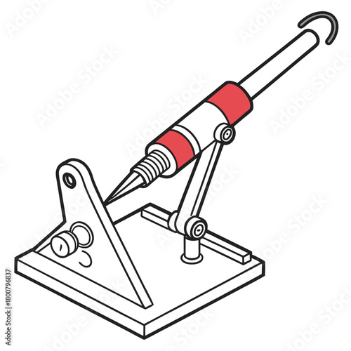 Illustration of a soldering iron with stand isolated on