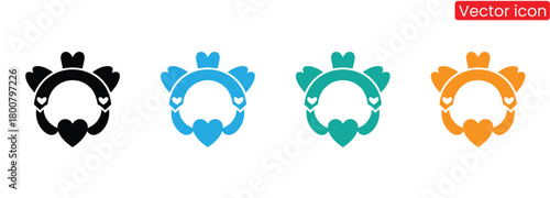Colorful mouse head icons for custom logo designs, creative art,Colorful heart frame icons for love themed designs