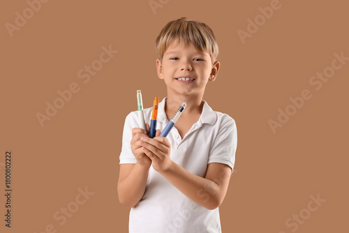 Little diabetic boy with la...