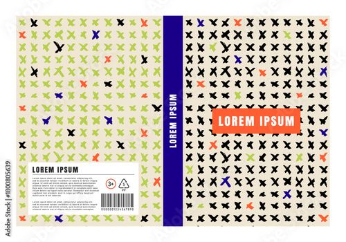 Cover template for book and planner. Design layout. Modern minimalistic background.