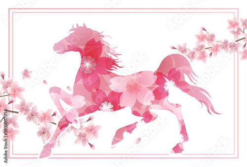 午　年賀状　干支　背景