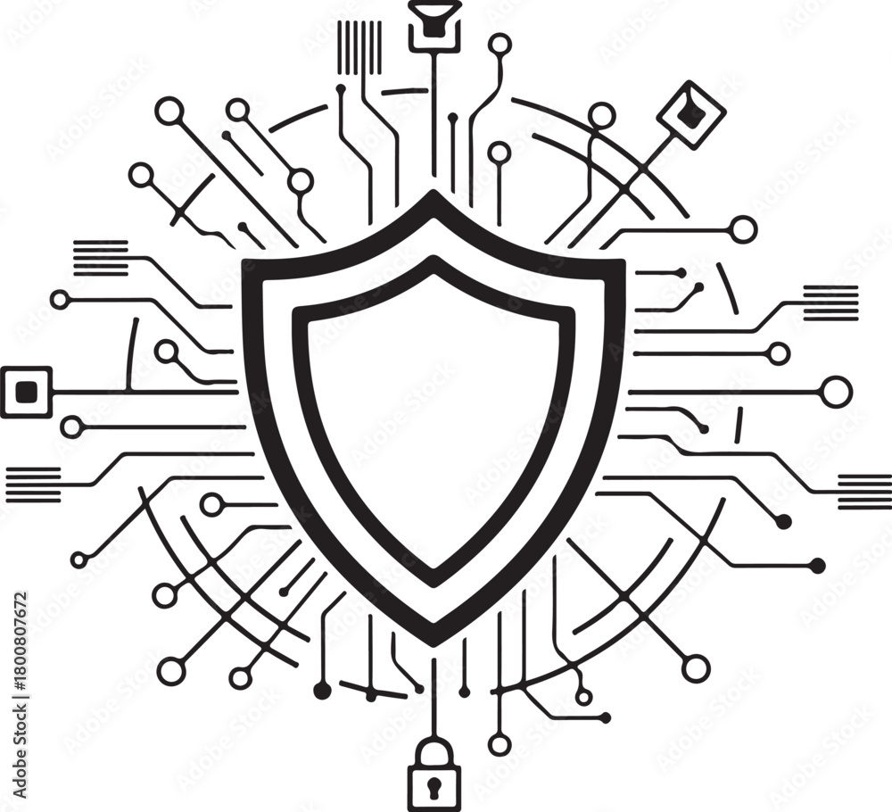 Obraz premium Cybersecurity Shield unque design vector