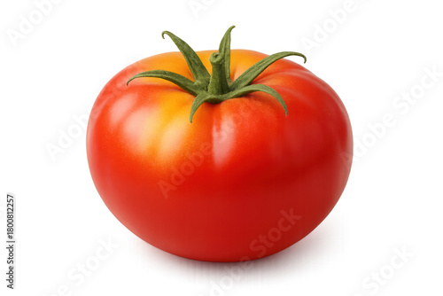 Wallpaper Mural Ripe red whole tomato with green stem, healthy organic vegetable food, fresh ingredient, transparent background Torontodigital.ca