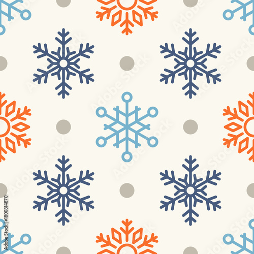 snowflake winter background seamless pattern