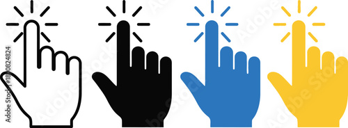 AI Chip Icons, Black Line Art on Transparent Background, Set of Three Style Variations