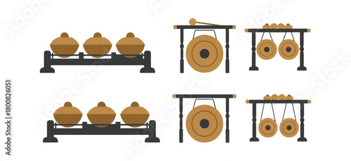 Traditional musical instruments vector illustration