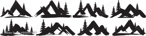 Mountain range silhouette vector art graphic design elements for designers nature art
