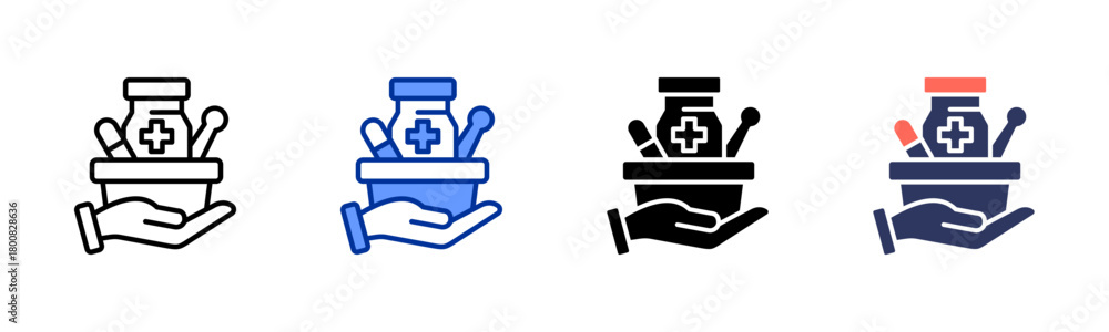 Obraz premium Pharmacy Service icon set multiple style collection