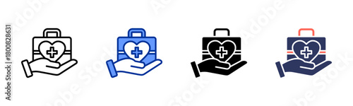 Health Service icon set multiple style collection