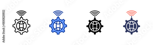 Internet Service icon set multiple style collection