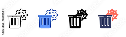 Waste Management icon set multiple style collection