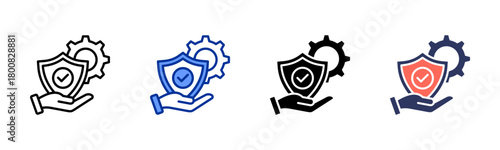 Insurance Service icon set multiple style collection