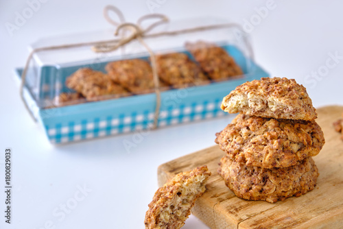 Oatmeal cookies with nuts and chocolate