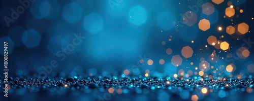 Golden sparkles ascend on a vibrant blue holiday background Ideal for festive designs , festive, illustration