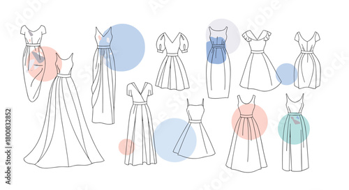 A group of adorable puppies with playful polka dot decorations celebrating in a whimsical outdoor setting.