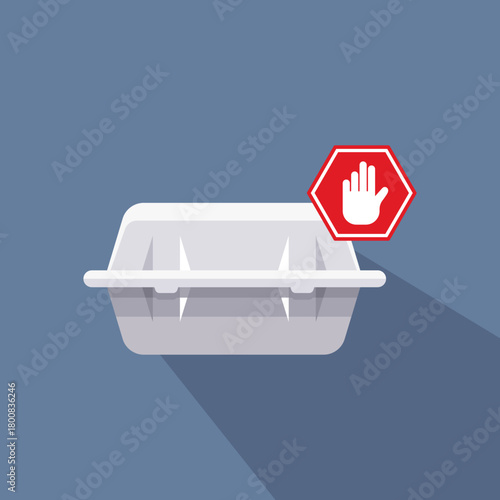 It is prohibited to use styrofoam for food packaging. Illustration