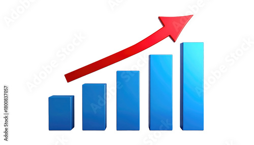 Upward trending blue bars with a red arrow overlaid, set against a black background Free Download Upward trending blue bars with a red arrow overlaid, set against a black background - GFXLoad