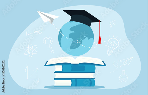 Global education and the pursuit of knowledge, suggesting a world of learning opportunities.