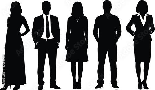 Flat vector family walking together silhouette illustration, parents holding children hands, happy bonding moment, united family concept design