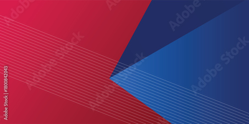 Blue red abstract presentation background with wave stripe lines