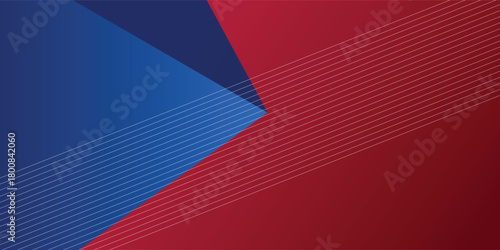 Blue red abstract presentation background with wave stripe lines
