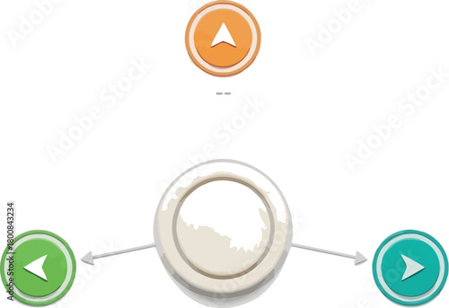 Arrow Symbol Assortment Solid, Outlined, Layered Design, Teal Direction Indicators
