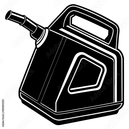 Black Silhouette of a Portable Gas Can, Fuel Jerrycan, or Oil Container Vector Icon