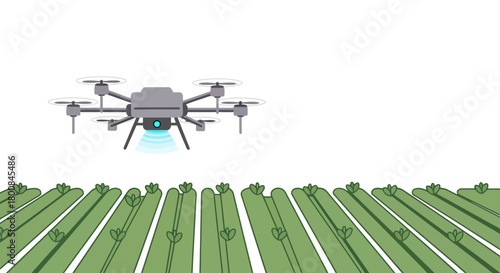 Modern Drone Technology Monitoring Crops in Agricultural Field for Smart Farming and Precision Agriculture