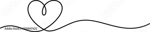 Continuous line drawing of a heart. minimalist doodle style vector illustration on white background. love symbol.