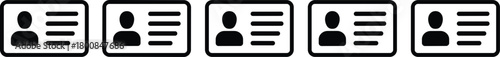 Identification card icon set. identity access concept for user profile and security. business illustration.