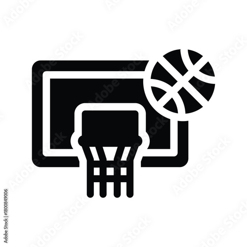 basketball hoop solid icon illustration vector graphic.eps