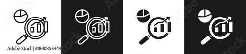 Key Metrics Line N Glyph Icon In White And Black Background