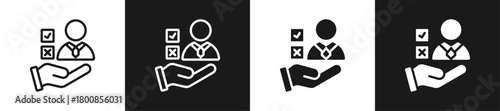 Decision Chart Line N Glyph Icon In White And Black Background