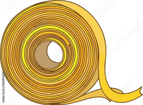 Displays a roll of yellow ribbon suitable for easter, crafting, gift wrapping, decorations, celebrations, color inspiration, creative projects.