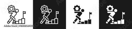 Team Contributions Line N Glyph Icon In White And Black Background