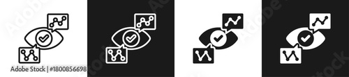 Competitor Analysis Line N Glyph Icon In White And Black Background