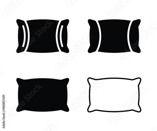 Minimal pillow icon set for bedding and sleep designs