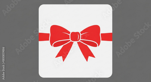 A white gift box with a red ribbon and bow, perfect for christmas, birthdays, or any special occasion isolated on