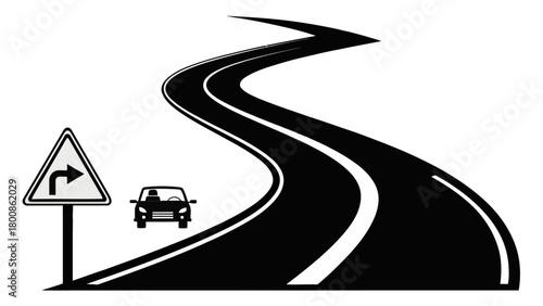 Navigate the road ahead with confidence using this professional vector design, perfect for travel, transportation, and wayfinding projects!