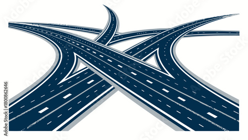 Modern highway interchange design showcasing interconnectedness and transport solutions for dynamic urban planning and infrastructure projects